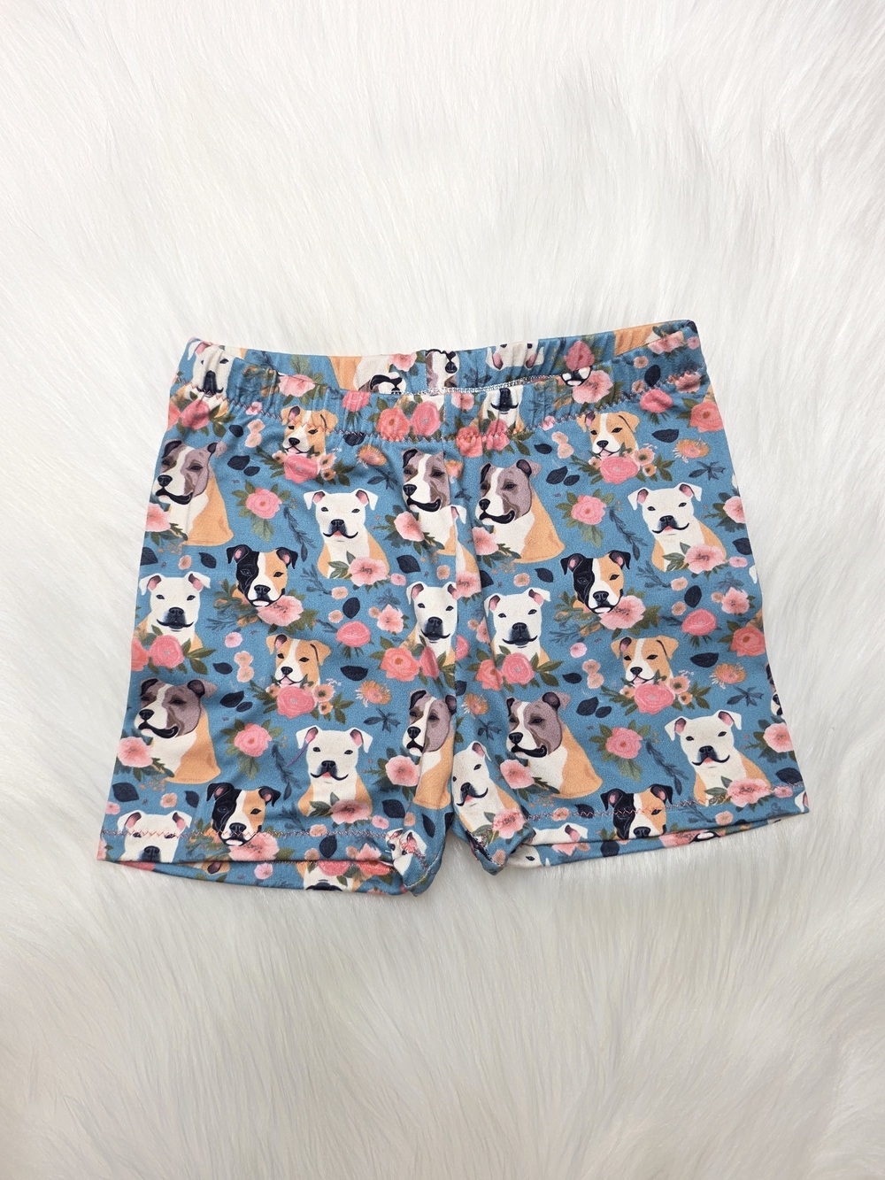 Toddler Girls 2t Blue Puppy & Floral Bike Shorts